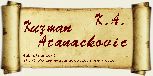 Kuzman Atanacković vizit kartica